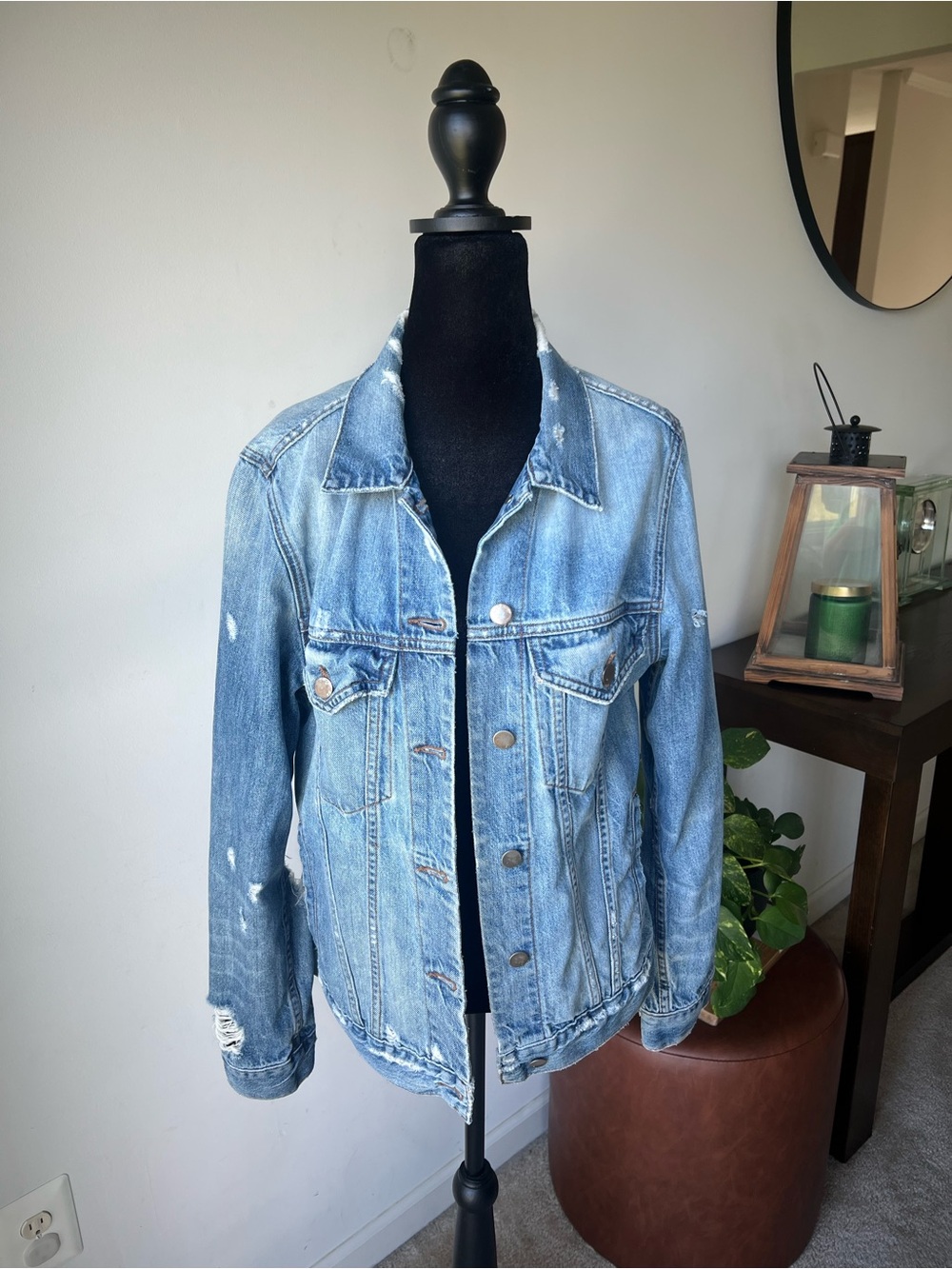 J Brand Light Blue Distressed Denim Jacket